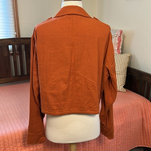 Rag & Bone Women's Cropped M65 Field Jacket color Rust size Medium - Picture 6 of 16